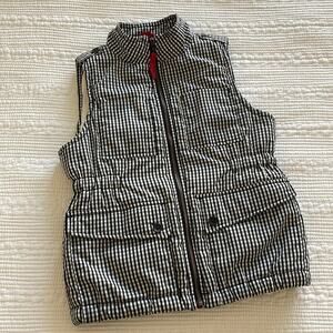Gap Kids Girls Gingham Sherpa Lined Vest